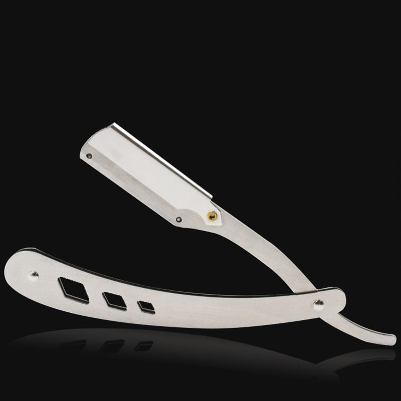 Vintage Brass Straight Edge Razor, Men Shaving Barber Tool with Antique Blades & Unisex Design