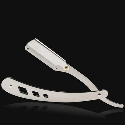 Vintage Brass Straight Edge Razor, Men Shaving Barber Tool with Antique Blades & Unisex Design