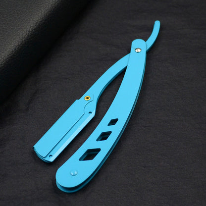 Vintage Brass Straight Edge Razor, Men Shaving Barber Tool with Antique Blades & Unisex Design