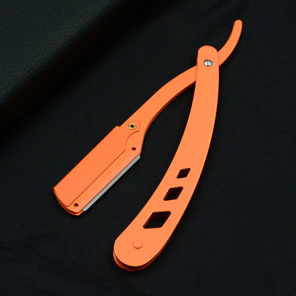 Vintage Brass Straight Edge Razor, Men Shaving Barber Tool with Antique Blades & Unisex Design