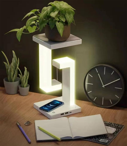 Levitating Desk Lamp With Wireless Charger  Modern Floating Light For Bedroom  Office 2