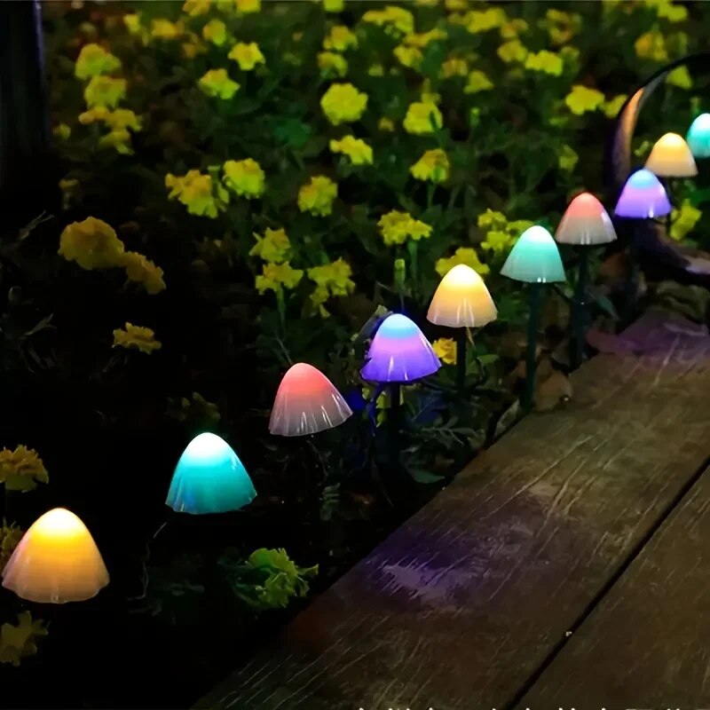 Solar Mushroom Lights Outdoor Waterproof LED Garden Decor For Lawn Patio Pathway Christmas Holiday  4
