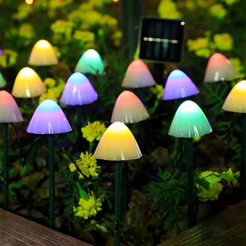 Solar Mushroom Lights Outdoor Waterproof LED Garden Decor For Lawn Patio Pathway Christmas Holiday  5