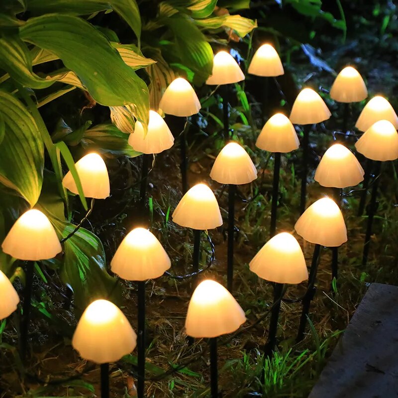 Solar Mushroom Lights Outdoor Waterproof LED Garden Decor For Lawn Patio Pathway Christmas Holiday  7