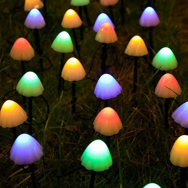 Solar Mushroom Lights Outdoor Waterproof LED Garden Decor For Lawn Patio Pathway Christmas Holiday  8