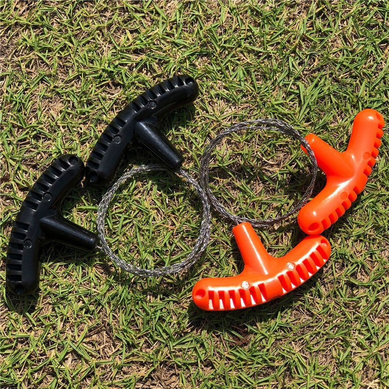 Portable Stainless Steel Wire Saw with Finger Handle Outdoor Camping & Hiking Survival Tool, Manual Cutting Chain Saw