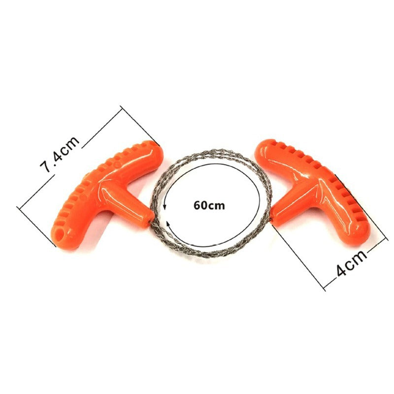 Portable Stainless Steel Wire Saw With Finger Handle Outdoor Camping  Hiking Survival Tool Manual C 4