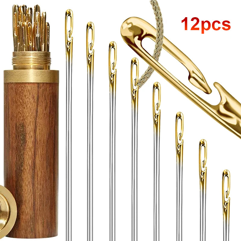 Stainless Steel Sewing Needles For Elderly  Blind Side Hole Threading Hand Household DIY 4