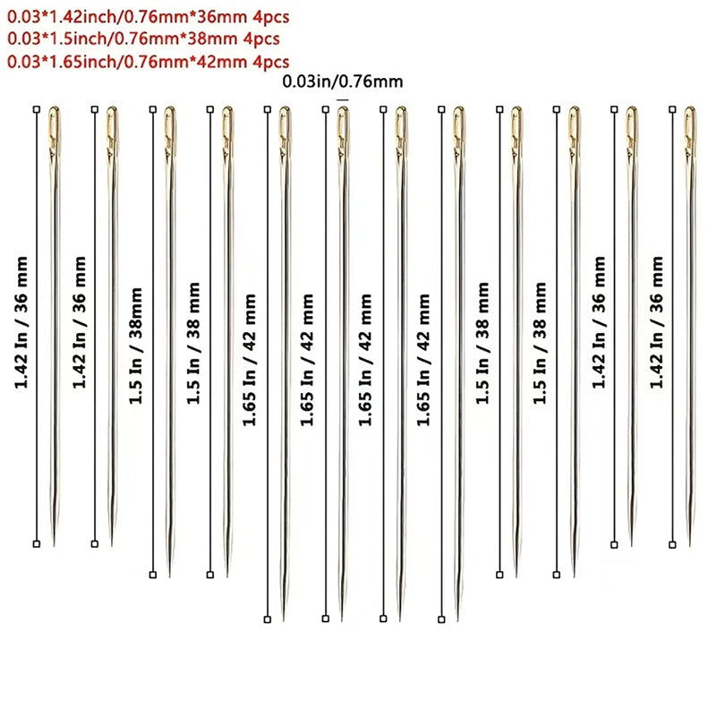 Stainless Steel Sewing Needles For Elderly  Blind Side Hole Threading Hand Household DIY 3