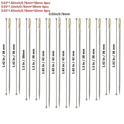 Stainless Steel Sewing Needles For Elderly  Blind Side Hole Threading Hand Household DIY 3
