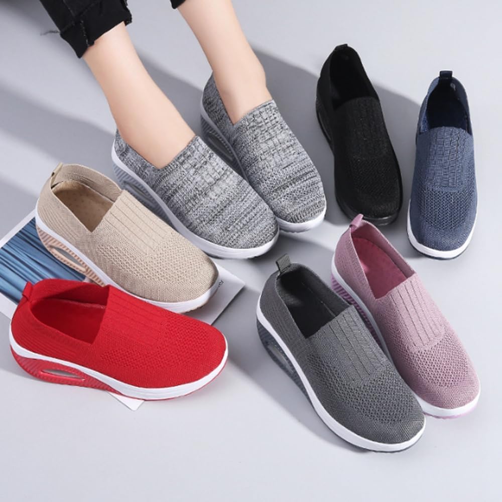 ComfortStride Women Orthopedic Walking Shoes with Air Cushion & Non-Slip Wedge Sole