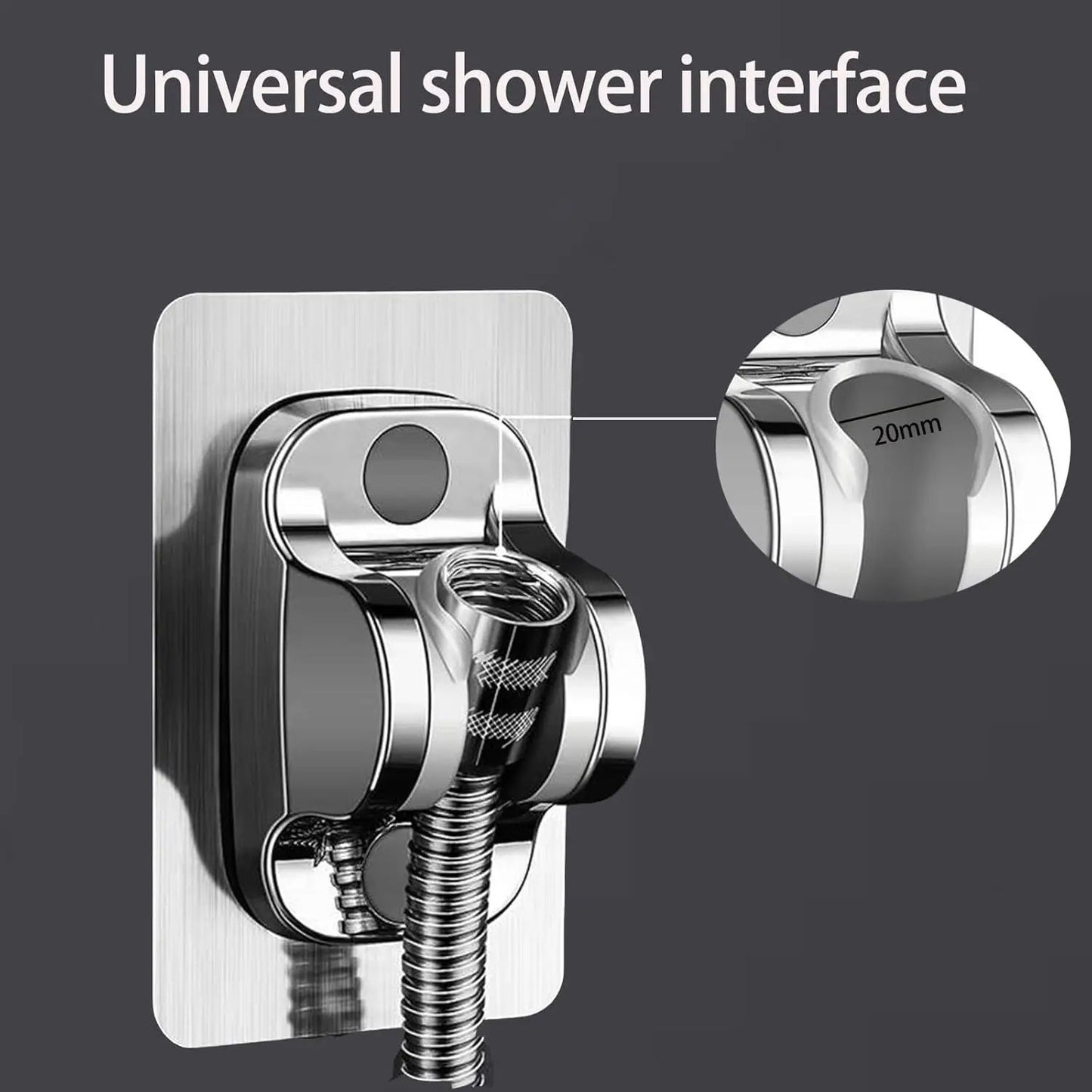1PC Wall Mount Strong Adhesive Shower Head Holder  ABS Waterproof Adjustable Bathroom Bracket 2