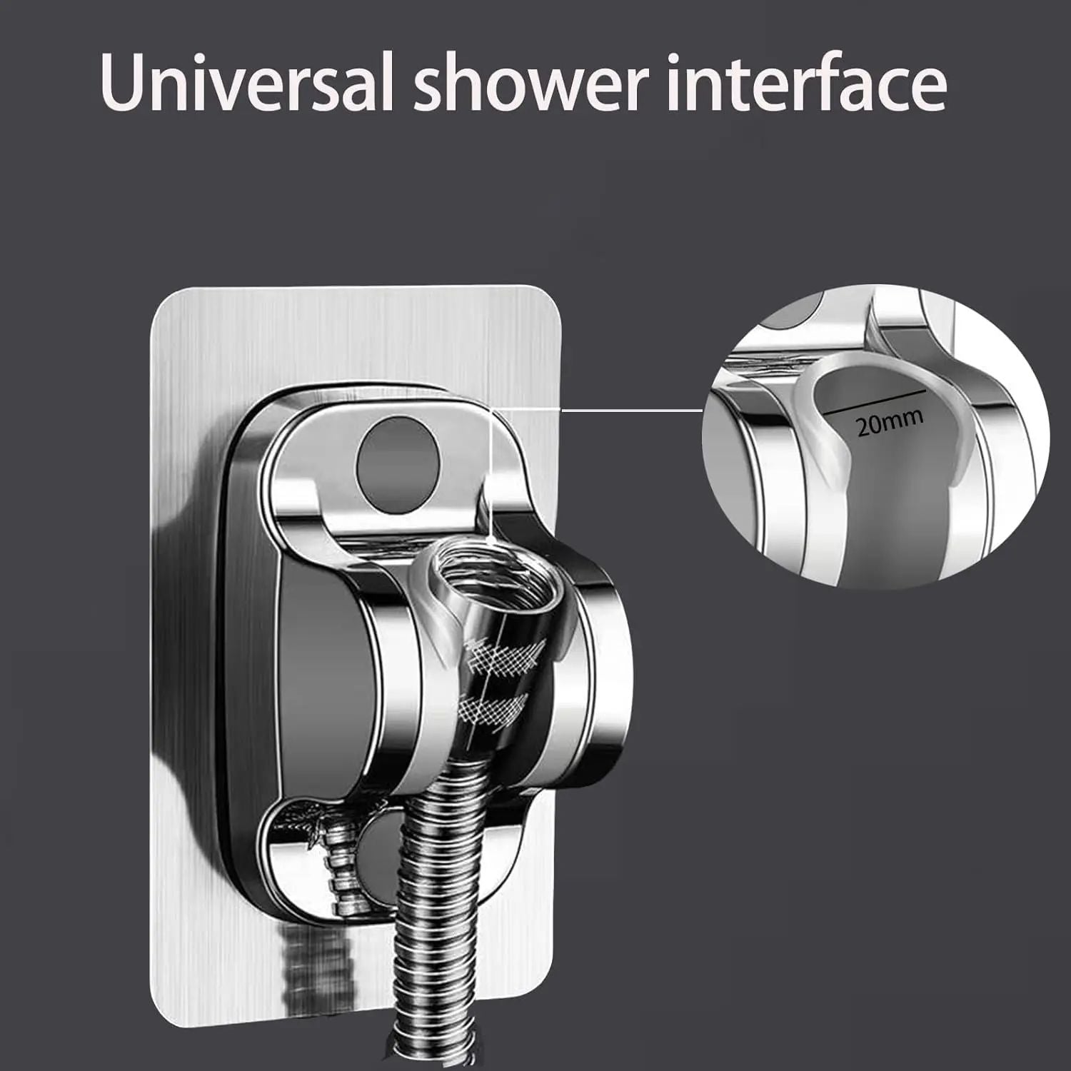 1PC Wall Mount Strong Adhesive Shower Head Holder  ABS Waterproof Adjustable Bathroom Bracket 2