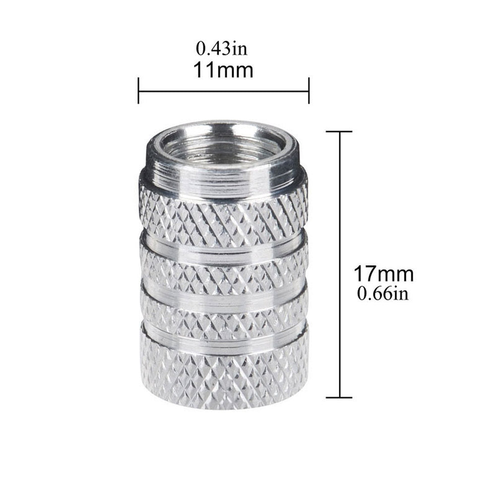 Aluminum Tire Wheel Stem Air Valve Caps Knurling Style Universal Fit For Cars Trucks  Motorcycles 3