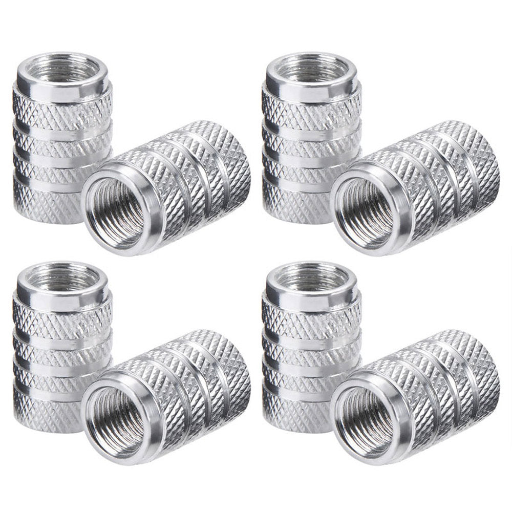 Aluminum Tire Wheel Stem Air Valve Caps Knurling Style Universal Fit For Cars Trucks  Motorcycles 5
