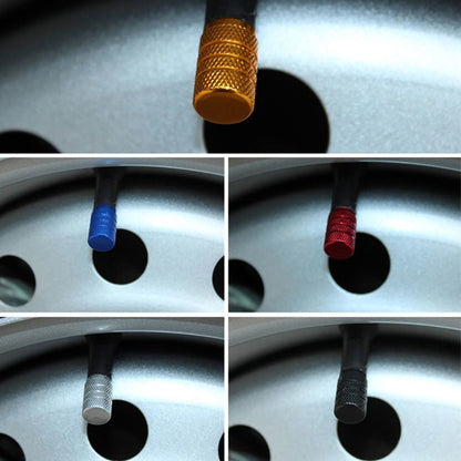 Aluminum Tire Wheel Stem Air Valve Caps, Knurling Style, Universal Fit for Cars, Trucks & Motorcycles