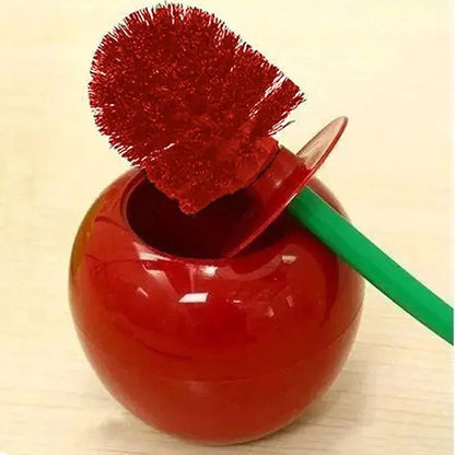 Creative Cherry Shape Toilet Brush Holder Set Red Toilet Brush Bathroom Lavatory Cleaning Accessori 2