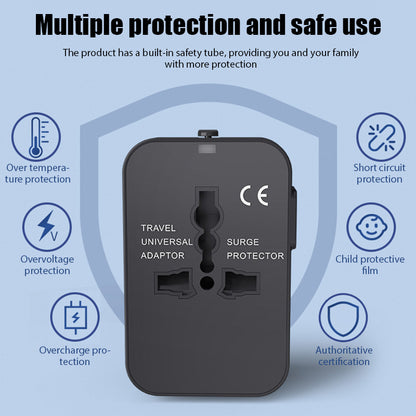 Universal Travel Adapter AllinOne Charger Adapter for EUUKUSAU with Dual USB Ports Power Soluti