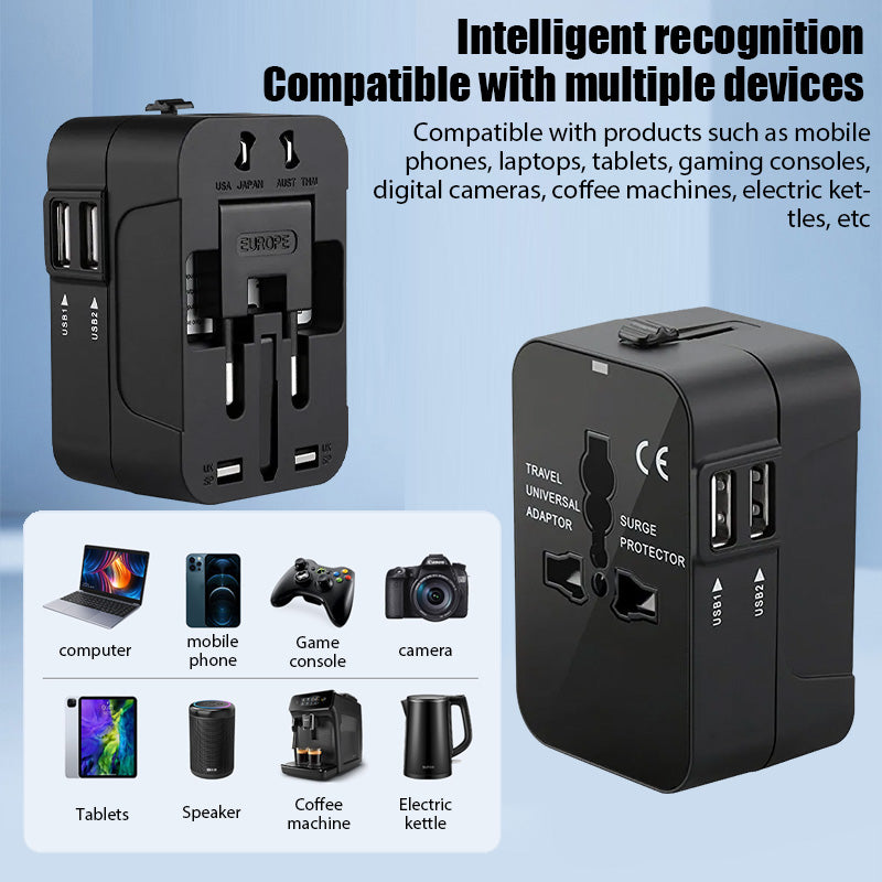 Universal Travel Adapter AllinOne Charger Adapter For EUUKUSAU With Dual USB Ports Power Solutions 3