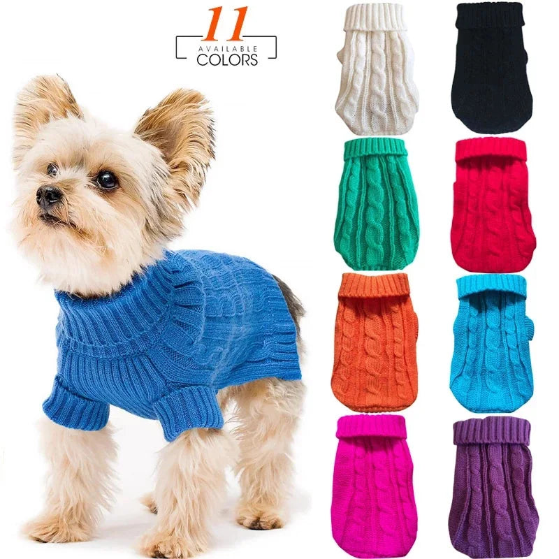 Dog Winter Clothes Knitted Pet Sweater For Small  Medium Dogs Chihuahua  Yorkshire Puppy 1