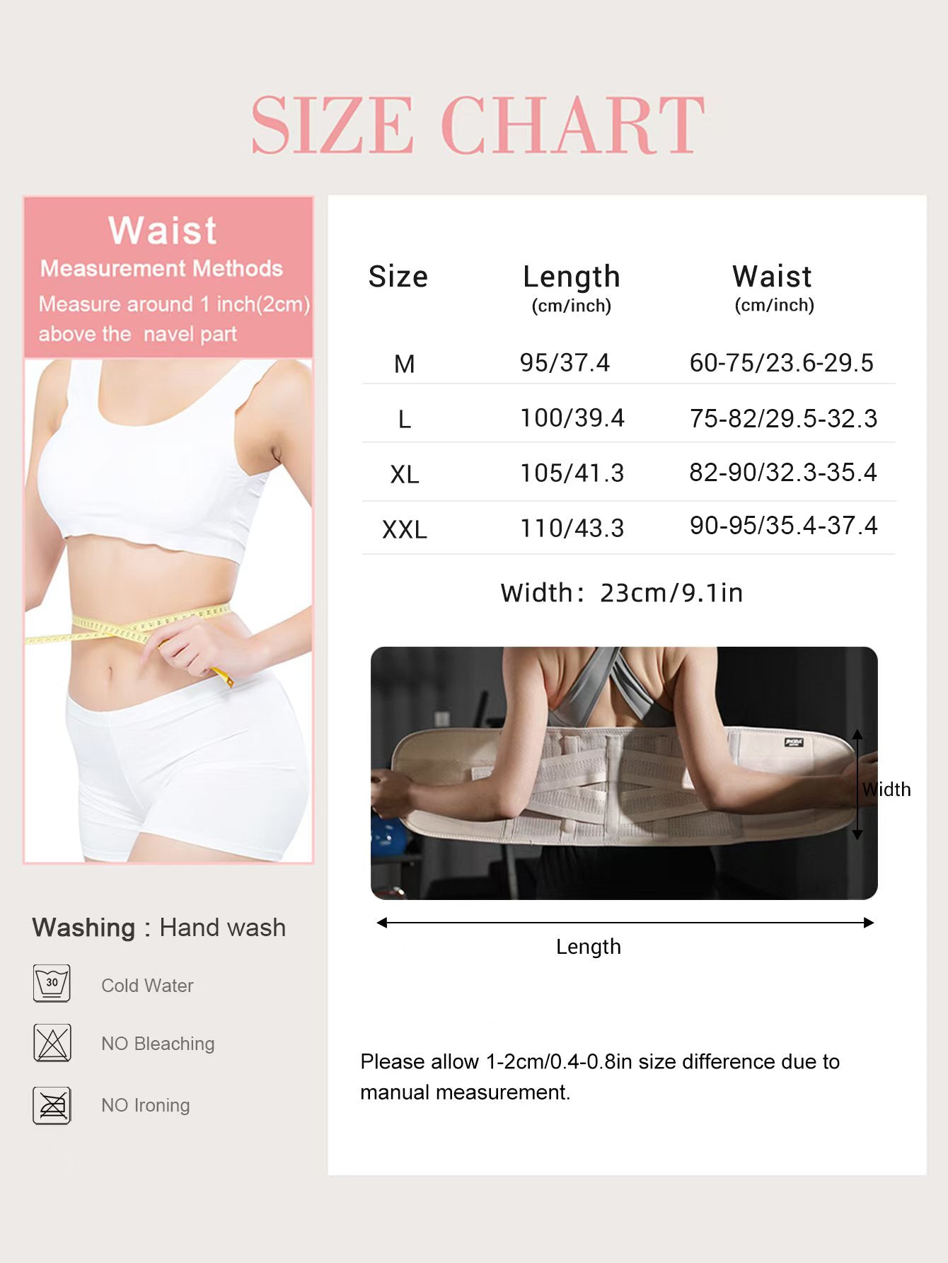 Lower Back Support Belt Adjustable Waist Trainer for Back Pain Relief & Posture Correction