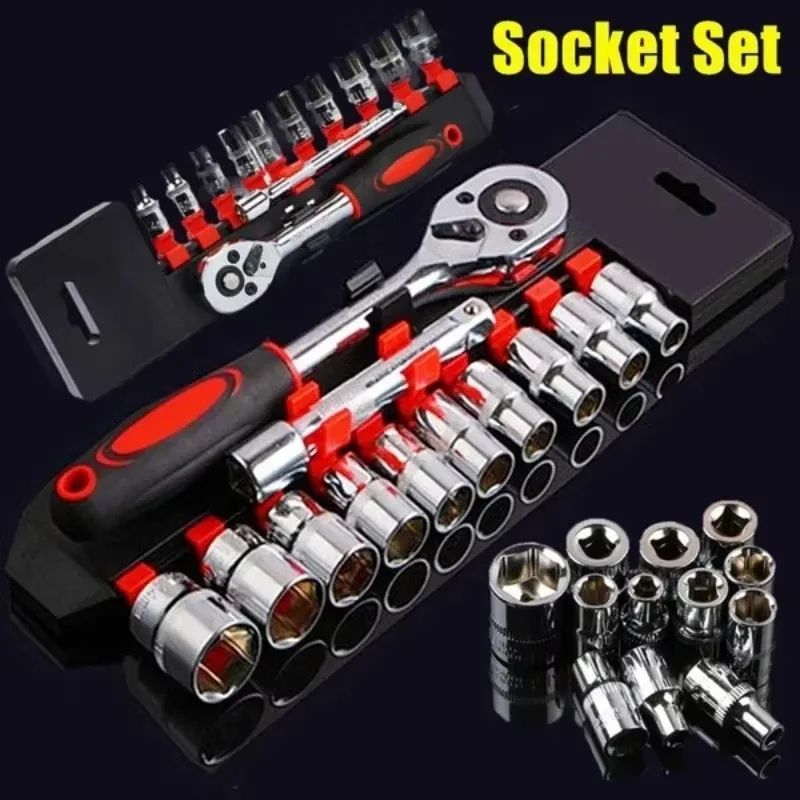 Professional Wrench Socket Set, Essential Repairing Tool for Car, Boat, Motorcycle & Bicycle Maintenance