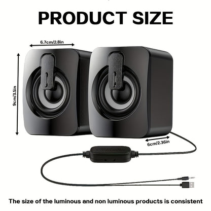 Premium Computer Speakers with LED Lights High-Fidelity PC Sound Box for Desktop & Gaming Setup