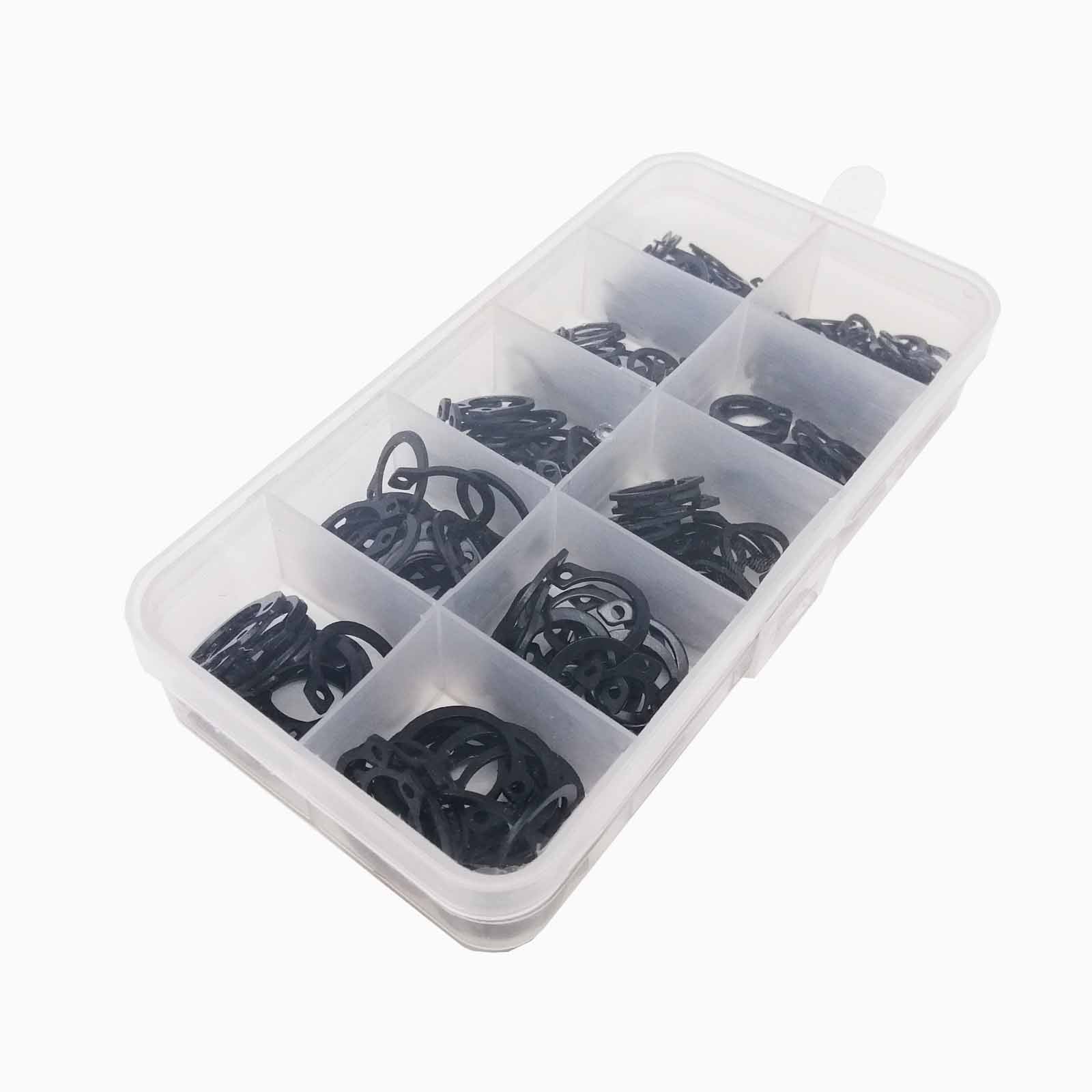 65mn Steel Retaining Clip Snap Ring, 5-20mm GB894 Black C-Type External Circlip for Bearing Shaft