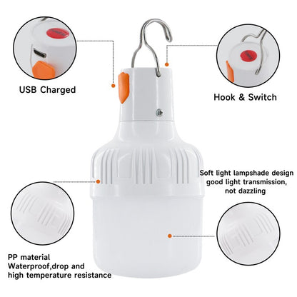 Outdoor USB Rechargeable LED Lamp High Brightness Emergency Light for Camping, Fishing & Night Lights