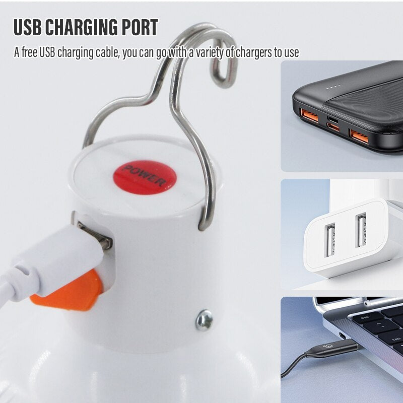 Outdoor USB Rechargeable LED Lamp High Brightness Emergency Light for Camping, Fishing & Night Lights