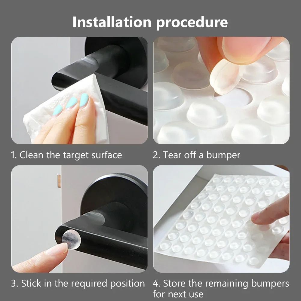 100Pcs Self Adhesive Silicone Door Stoppers Transparent Rubber Bumpers For Cabinets Drawers Furnitu 1