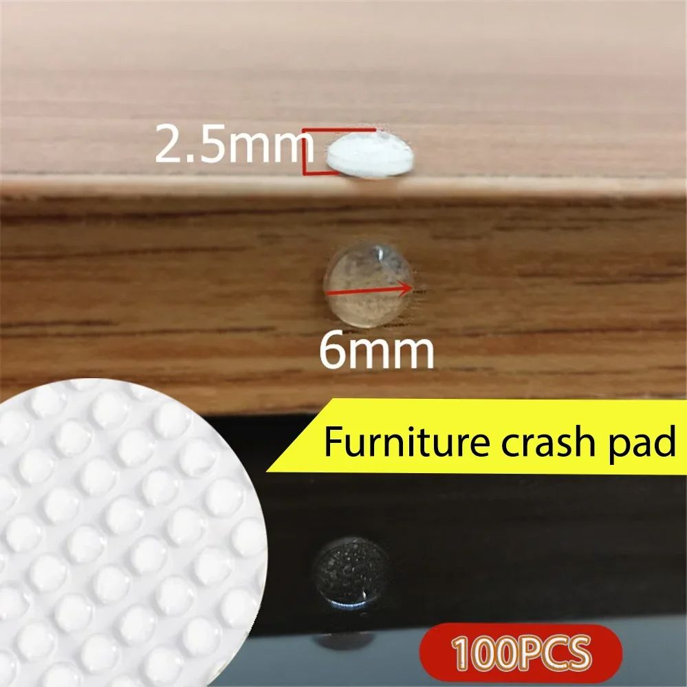 100Pcs Self Adhesive Silicone Door Stoppers Transparent Rubber Bumpers For Cabinets Drawers Furnitu 6