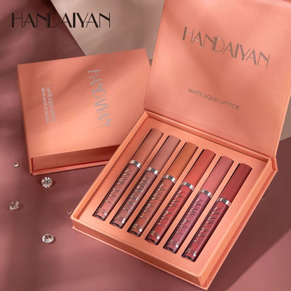 Matte Liquid Lip Gloss Set NonStick Cup Lipstick  LongLasting Waterproof Lip Color Gift Box For Wom 2
