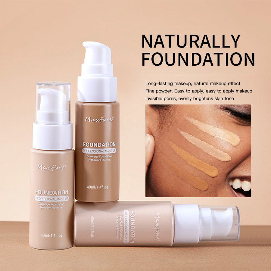 Lightweight Liquid Foundation with Full Coverage, Oil-Control, Waterproof & Sweat-Resistant Concealer