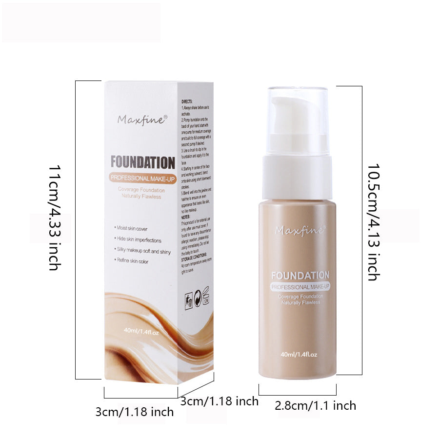 Lightweight Liquid Foundation With Full Coverage OilControl Waterproof  SweatResistant Concealer 4