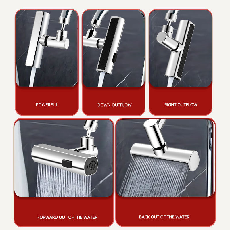 360 Swivel Kitchen Waterfall Faucet 3Mode Universal SplashProof Nozzle Extension 2