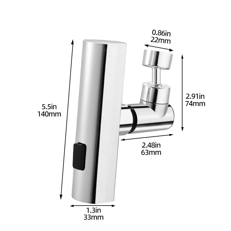 360 Swivel Kitchen Waterfall Faucet 3Mode Universal SplashProof Nozzle Extension 6