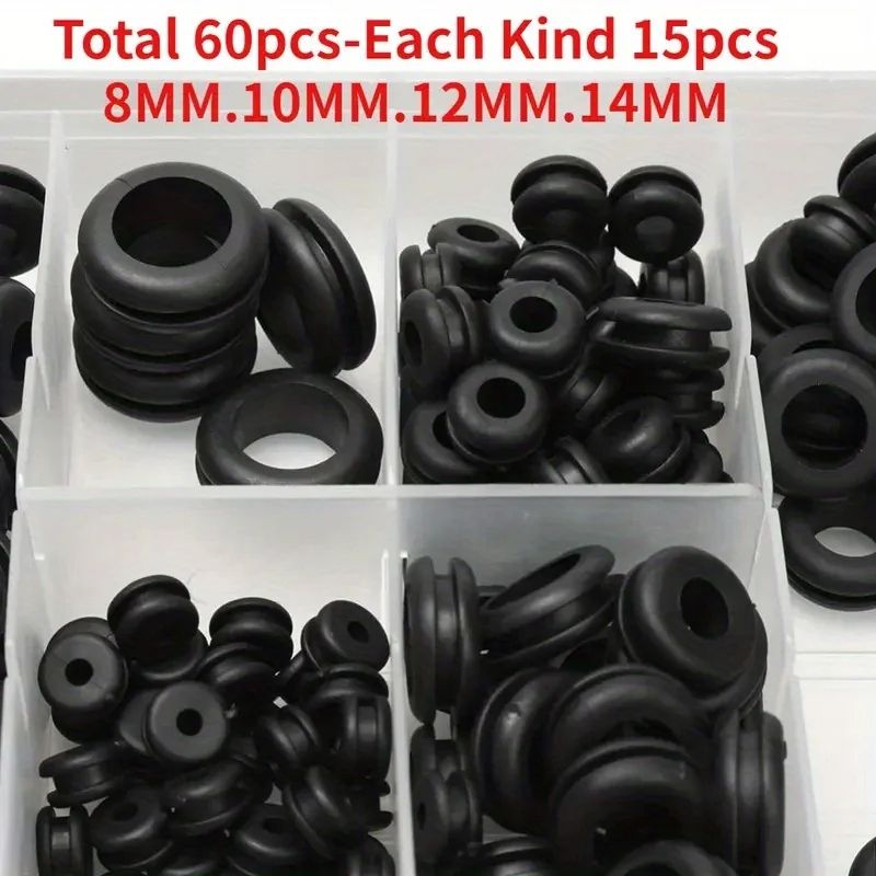 Black ORing Rubber Washer Seals Gasket Grommet Assortment Kit  Electrical Gasket ORing Seals Tools  8