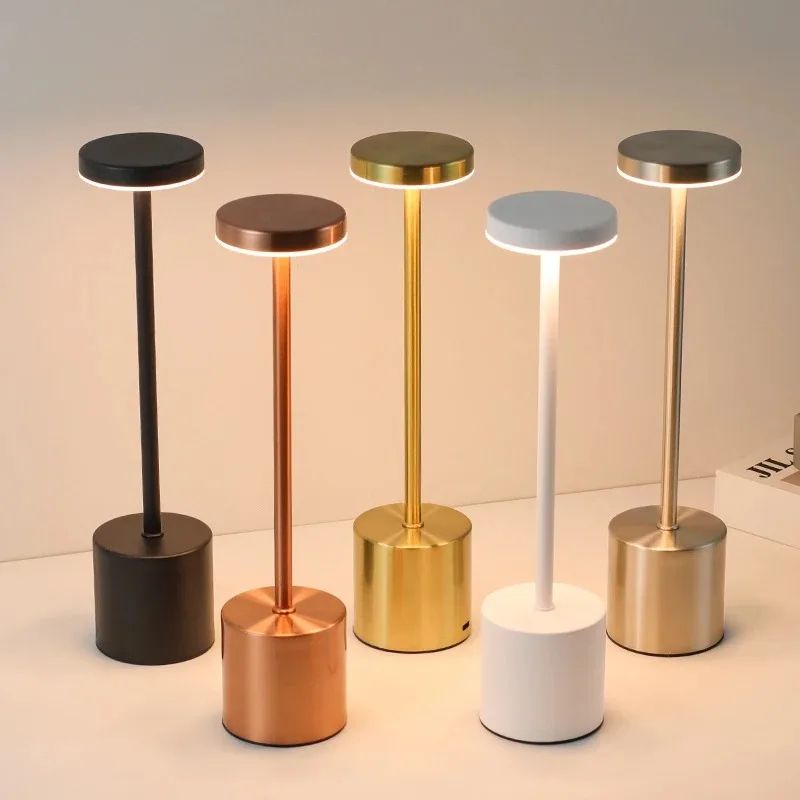 Simple Touch Sensor LED Table Lamp Rechargeable Desk Lamp, Adjustable Brightness, Ambient Bedside Light for Bedroom, Bar