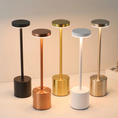 Simple Touch Sensor LED Table Lamp Rechargeable Desk Lamp, Adjustable Brightness, Ambient Bedside Light for Bedroom, Bar