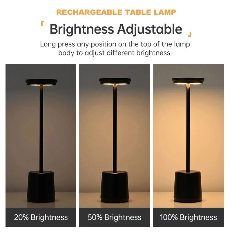 Simple Touch Sensor LED Table Lamp Rechargeable Desk Lamp Adjustable Brightness Ambient Bedside Lig 4