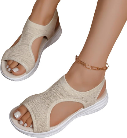 Womens Lightweight Mesh Wedge Sandals  Breathable Open Toe Summer Platforms 2