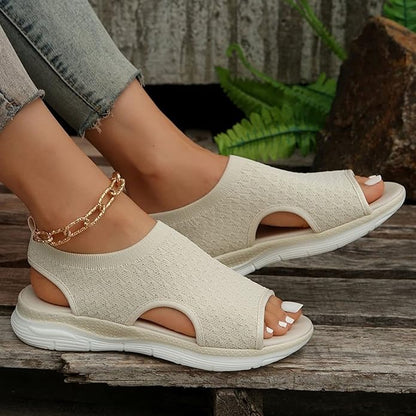 Womens Lightweight Mesh Wedge Sandals  Breathable Open Toe Summer Platforms 6