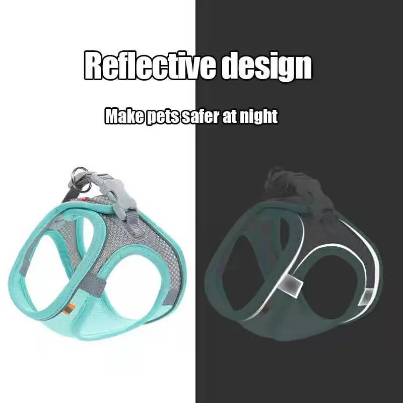Adjustable Pet Harness for Dogs & Cats Reflective, Breathable & Safe for Outdoor Walking Pet Travel Gear & Fashion