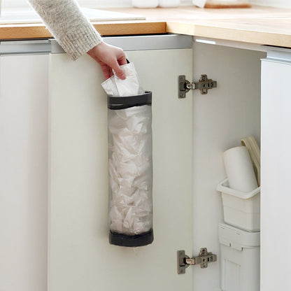 Grey Mesh Bag Dispenser Wall Mount Storage Pouch For Plastic BagsTrash Bags  Sundries  SpaceSaving  3