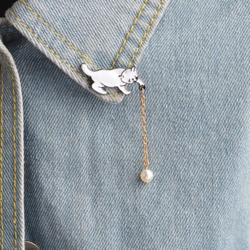 Cartoon Sweet Small Cat Enamel Pins Brooch For Women Girls Cute Kitten Metal Badge For Backpack Col 1
