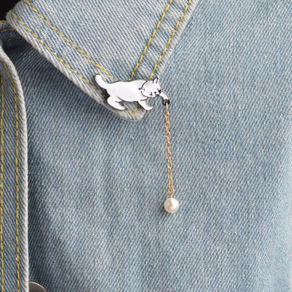 Cartoon Sweet Small Cat Enamel Pins Brooch For Women Girls Cute Kitten Metal Badge For Backpack Col 1