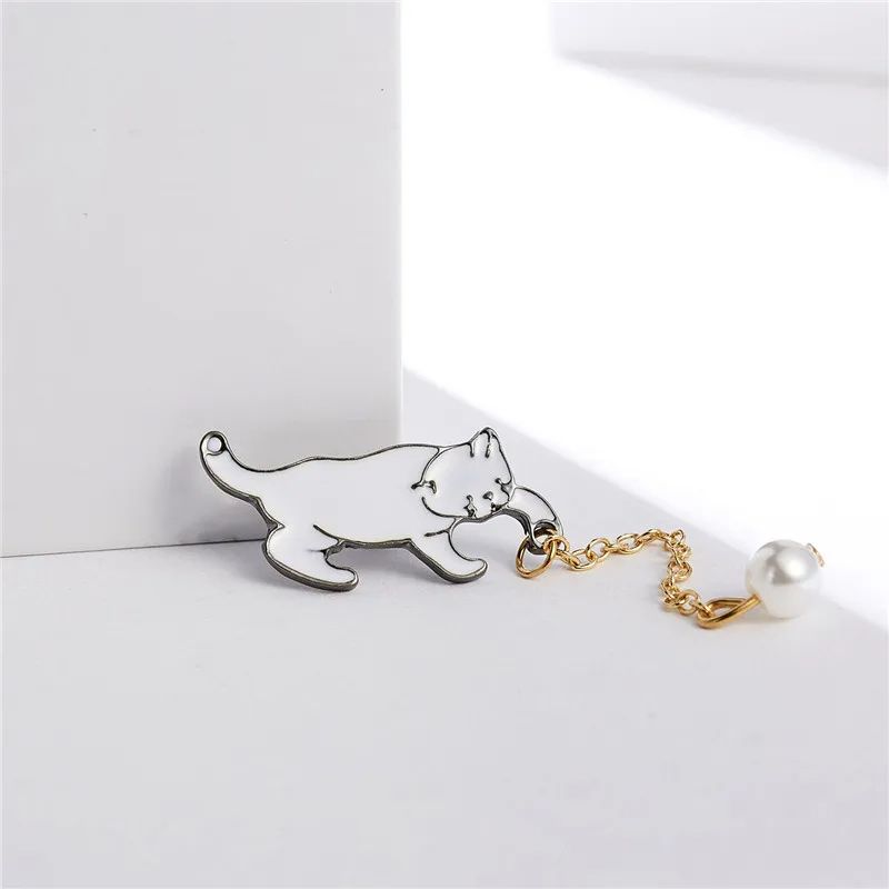 Cartoon Sweet Small Cat Enamel Pins Brooch For Women Girls Cute Kitten Metal Badge For Backpack Col 2