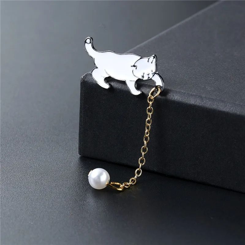 Cartoon Sweet Small Cat Enamel Pins Brooch For Women Girls Cute Kitten Metal Badge For Backpack Col 3