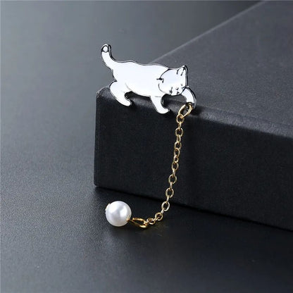 Cartoon Sweet Small Cat Enamel Pins Brooch For Women Girls Cute Kitten Metal Badge For Backpack Col 3